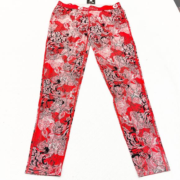 Ethika Red Print Stretch Waistband Legging Pant Size XL NWT - Picture 2 of 7